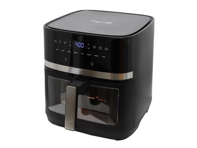 MegaChef 8 Liter Digital Electric Air Fryer with Transparent Window in Black
