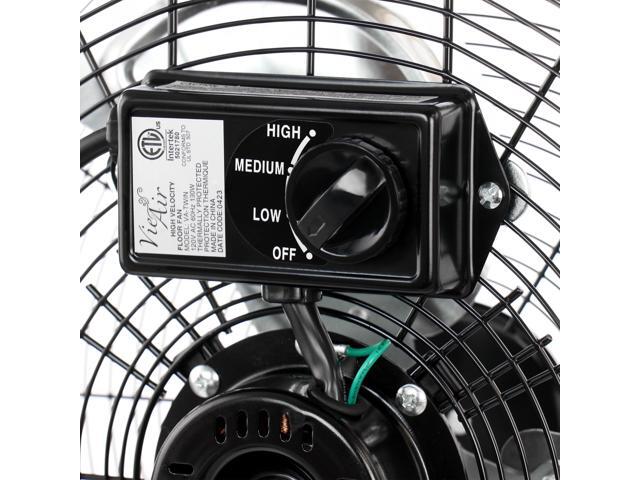 Vie Air 20 Inch Twin Pack Industrial Tilting High Velocity 3 Speed Metal Floor Fan
