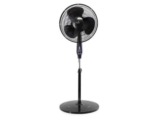 Vie Air 16 Inch 3 Speed Oscillating Stand Fan with Remote Control in Black