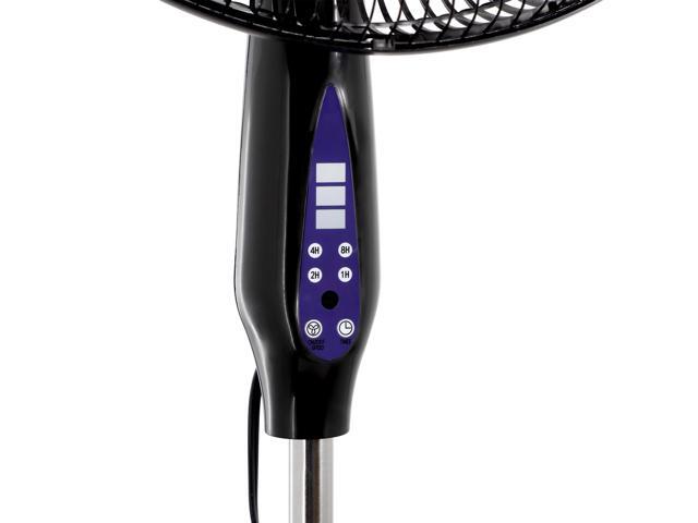 Vie Air 16 Inch 3 Speed Oscillating Stand Fan with Remote Control in Black