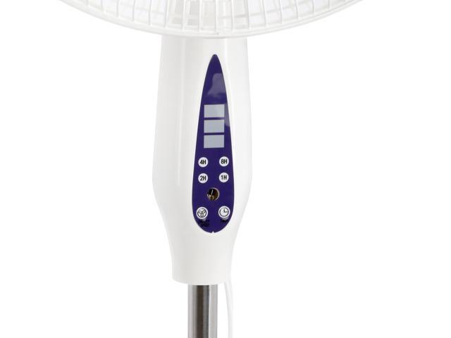 Vie Air 16 Inch 3 Speed Oscillating Stand Fan with Remote Control in White