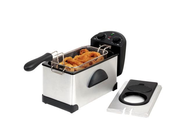 MegaChef 3.17 Quart Stainless Steel Electric Deep Fryer with Timer