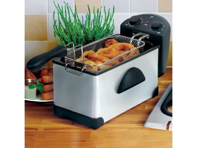 MegaChef 3.17 Quart Stainless Steel Electric Deep Fryer with Timer
