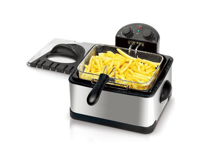 MegaChef 4.23 Quart Stainless Steel Electric Deep Fryer with Timer
