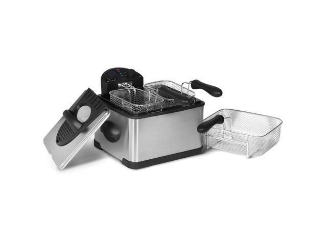 MegaChef 4.23 Quart Stainless Steel Electric Deep Fryer with Timer