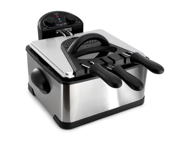 MegaChef 4.23 Quart Stainless Steel Electric Deep Fryer with Timer