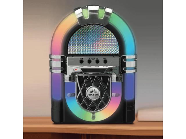 Victor Mini Bluetooth Jukebox with Multicolor LED Lighting VDTJ-1000BK