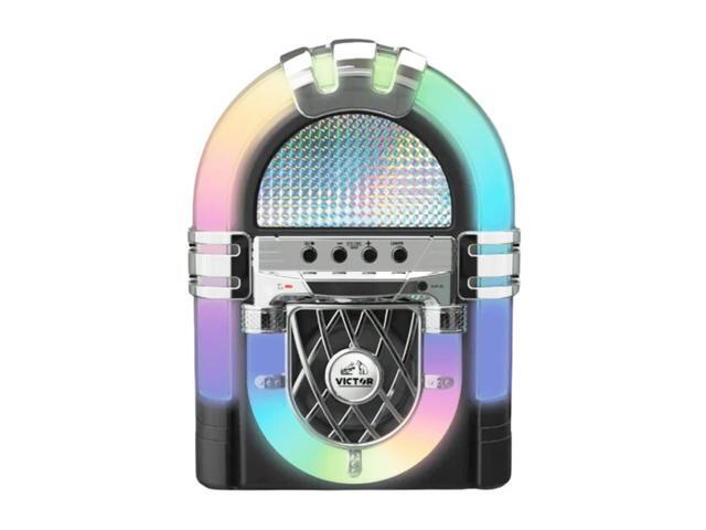 Victor Mini Bluetooth Jukebox with Multicolor LED Lighting VDTJ-1000BK