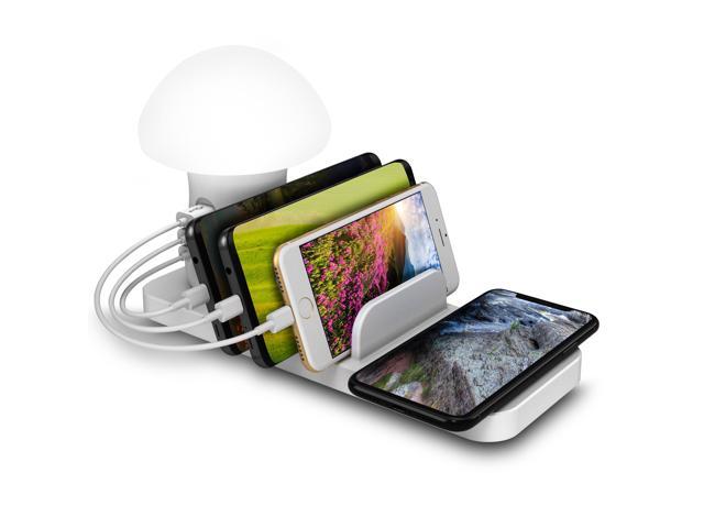 Trexonic 3-in-1 Desk Organizer with Wireless Charging Station and Reading Light