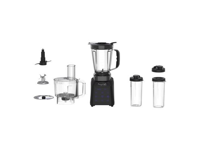 MegaChef 8 Cup 1400W Digital Blender with 5 Cup Food Processor and Two 24 Ounce On-The-Go Cup Combo Set