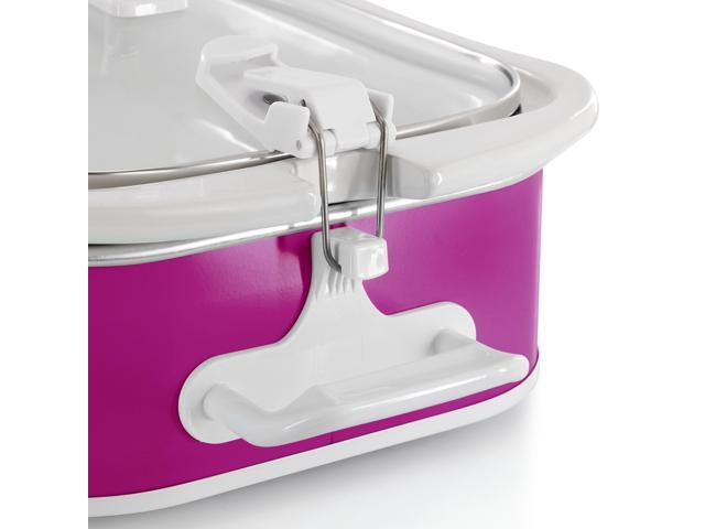 MegaChef 3.5 Quart Casserole Slow Cooker with 3 Temperature Settings in Purple