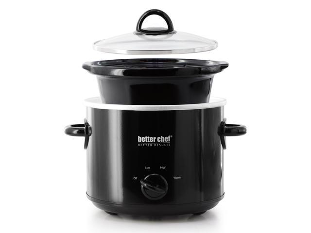 Better Chef 3 Quart Slow Cooker with Removable Stoneware Crock in Black