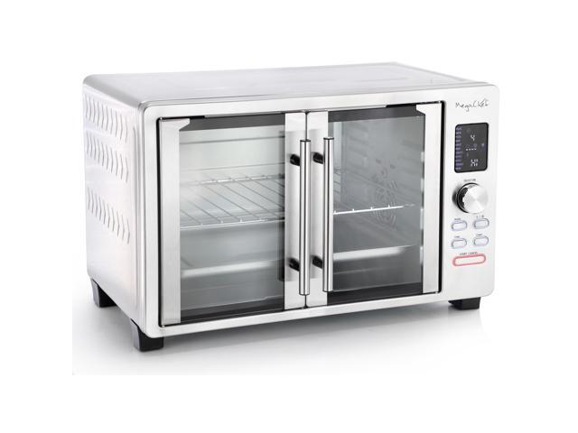 MegaChef 30 Liter Digital French Door Multi-Function Electric Convection Toaster Oven with Rotisserie Set