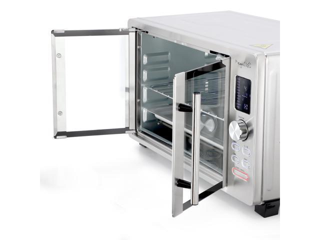 MegaChef 30 Liter Digital French Door Multi-Function Electric Convection Toaster Oven with Rotisserie Set