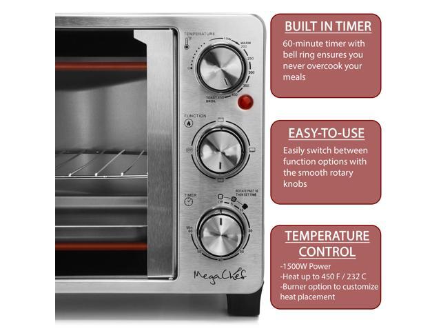MegaChef 25 Liter French Door Multi-Function Electric Toaster Oven with Rotisserie Set