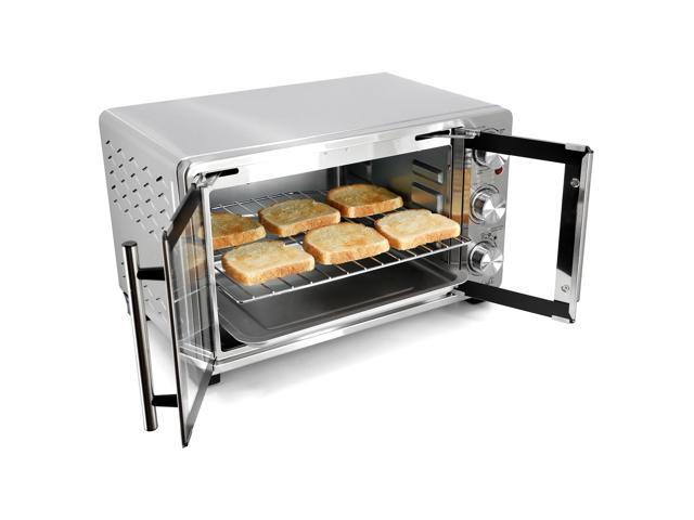 MegaChef 25 Liter French Door Multi-Function Electric Toaster Oven with Rotisserie Set