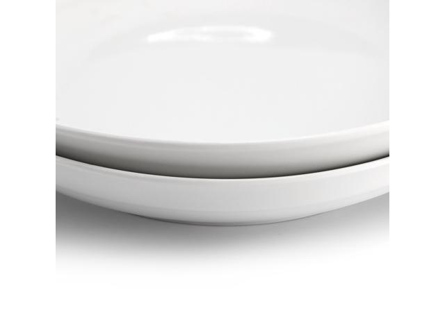 Gibson Home 2 Piece 11 Inch Round Fine Ceramic Serving Bowl Set in White