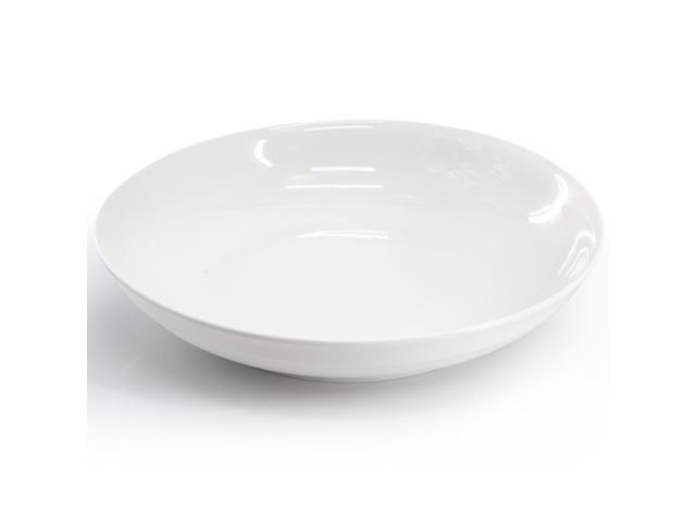 Gibson Home 2 Piece 11 Inch Round Fine Ceramic Serving Bowl Set in White