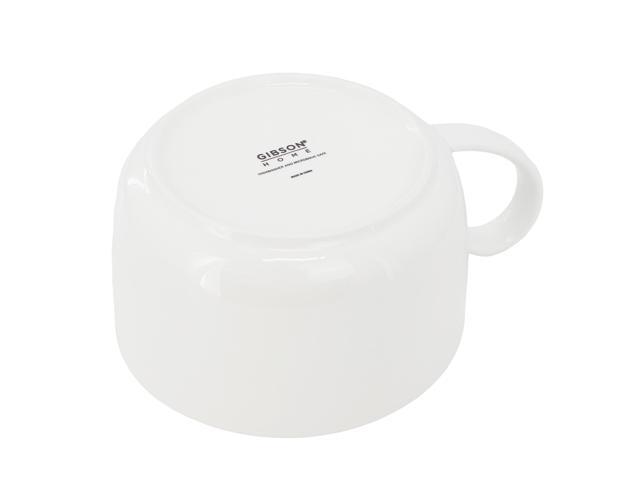 Gibson Home Great Essentials 4 Piece 32.5 Ounce Fine Ceramic Large Latte Mug Set in White