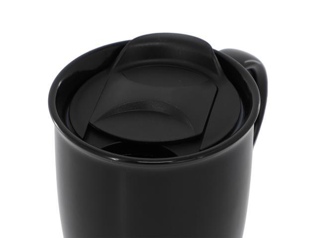 Mr. Coffee Coupleton 4 Piece 15 Ounce Stoneware Travel Mug Set in Black with Lid