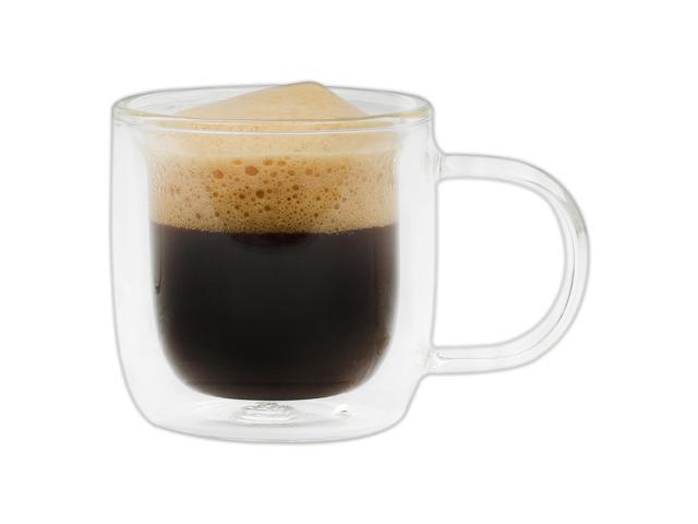 Mr. Coffee Salon Espresso 2 piece 3 Ounce Double Wall Insulated Glass Mug Set