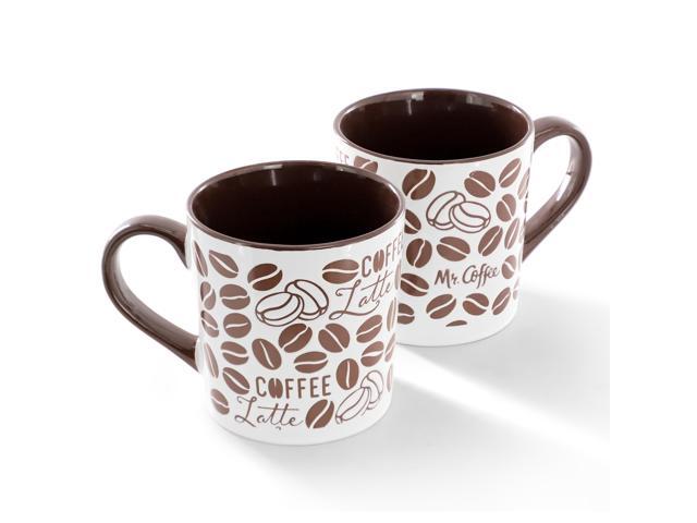 Mr. Coffee Vintage Brew 4 Piece 18 Ounce Stoneware Mug Set in Brown