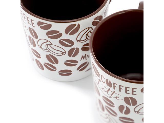 Mr. Coffee Vintage Brew 4 Piece 18 Ounce Stoneware Mug Set in Brown
