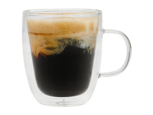 Mr. Coffee Retro Machiatto 2 piece 16 Ounce Double Wall Insulated Glass Mug Set