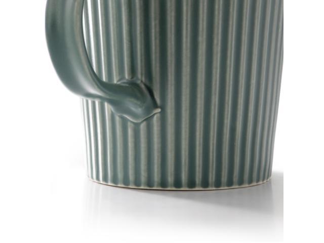 Meritage 4 Piece 16.5 Ounce Embossed Stoneware Mug Set in Matte Sage