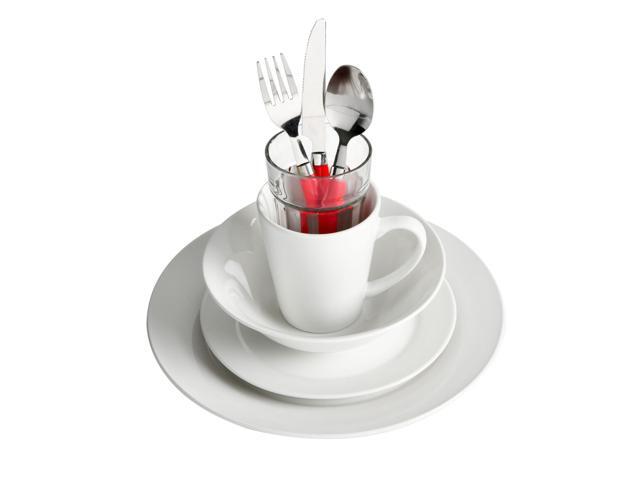 Gibson Home Regal White II 32 Piece Fine Ceramic Dinnerware Combo Set in White