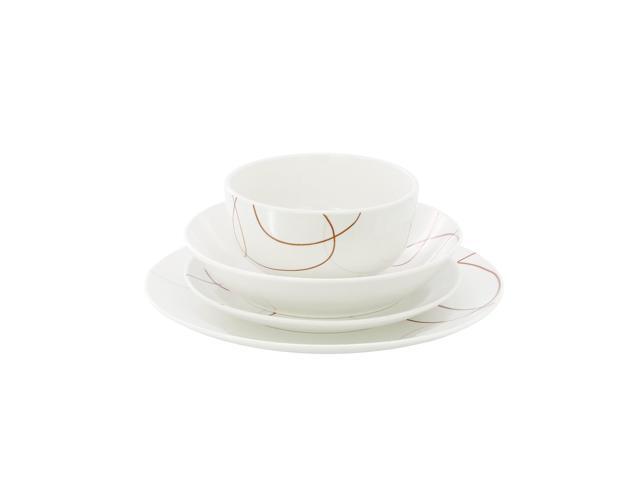Elama Sydney 24 Piece Porcelain Double Bowl Dinnerware Set, Service for 6