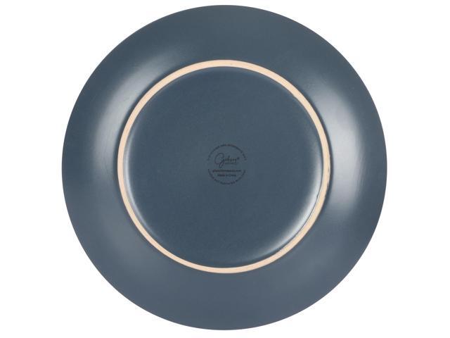Gibson Home Everyday Plus 12 Piece Round Stoneware Dinnerware Set in Blue