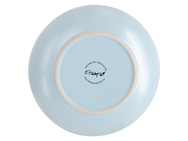 Elama Emilia 16 Piece Double Bowl Stoneware Dinnerware Set in Light Blue