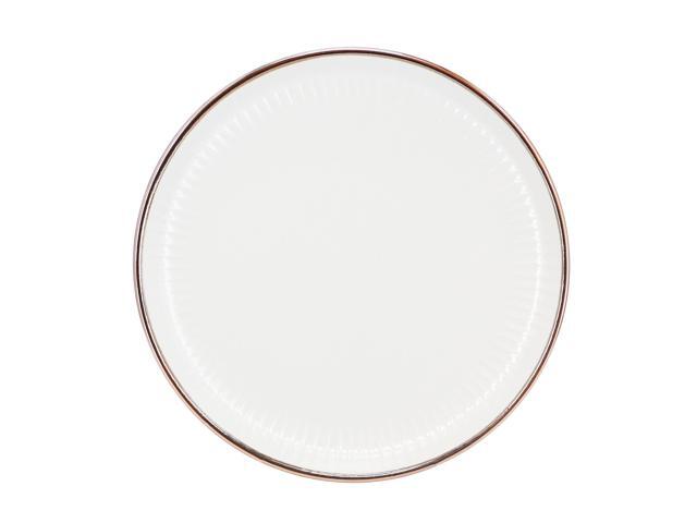 Elama Leo 16 Piece Stoneware Dinnerware Set In White