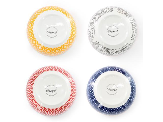 Elama Giovanna 16 Piece Assorted Porcelain Double Bowl Dinnerware Set