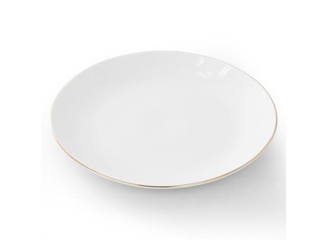 Gibson Home Ogalla 8 Piece 7.5 Inch Gold Banded Fine Ceramic Dessert Plate Set