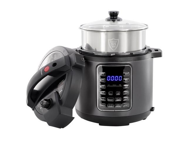 MegaChef 6 Quart 11-in-1 Electric Pressure Cooker, Multi-Cooker with Stainless Steel Crock