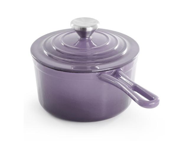 MegaChef 2 Quart Enameled Cast Iron Sauce Pan in Gradient Purple