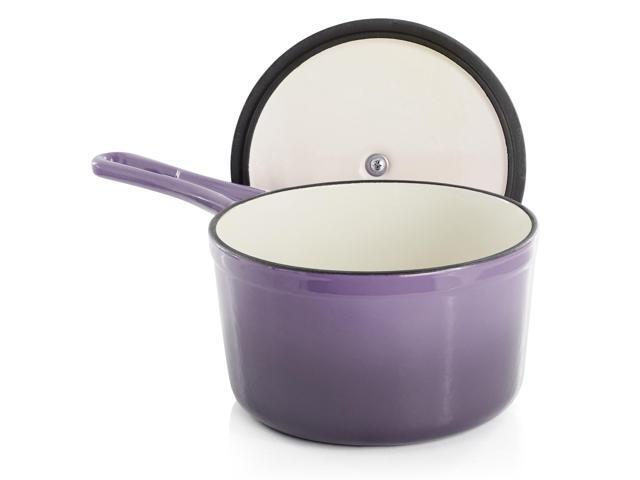 MegaChef 2 Quart Enameled Cast Iron Sauce Pan in Gradient Purple