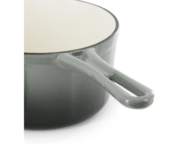 MegaChef 2 Quart Enameled Cast Iron Sauce Pan in Gradient Gray
