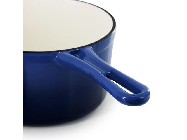 MegaChef 2 Quart Enameled Cast Iron Sauce Pan in Gradient Dark Blue
