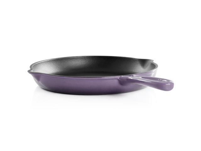 MegaChef Round 10.25 Inch Enameled Cast Iron Skillet in Gradient Purple