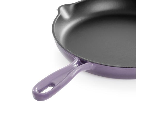 MegaChef Round 10.25 Inch Enameled Cast Iron Skillet in Gradient Purple