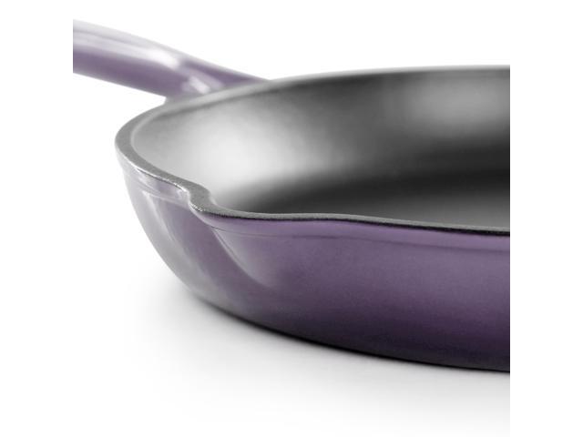 MegaChef Round 10.25 Inch Enameled Cast Iron Skillet in Gradient Purple