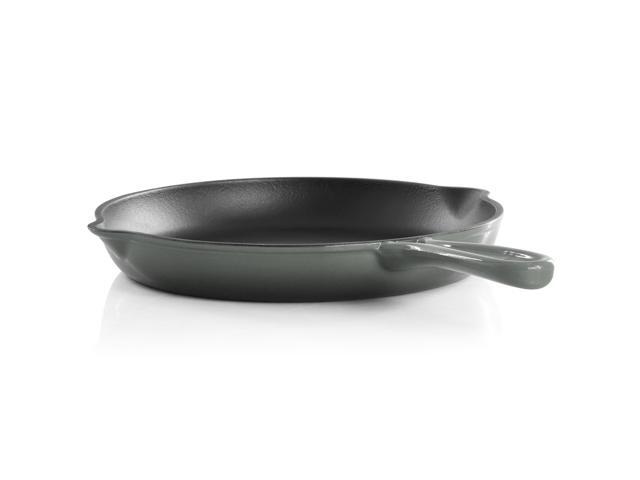 MegaChef Round 10.25 Inch Enameled Cast Iron Skillet in Gradient Gray