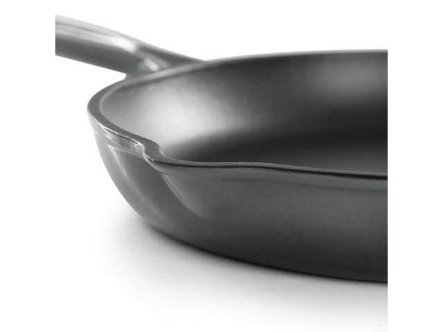 MegaChef Round 10.25 Inch Enameled Cast Iron Skillet in Gradient Gray