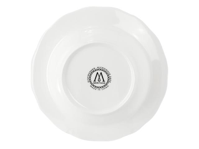Meritage Eva 16 Piece Wavy Edge Bone China Dinnerware Set in White