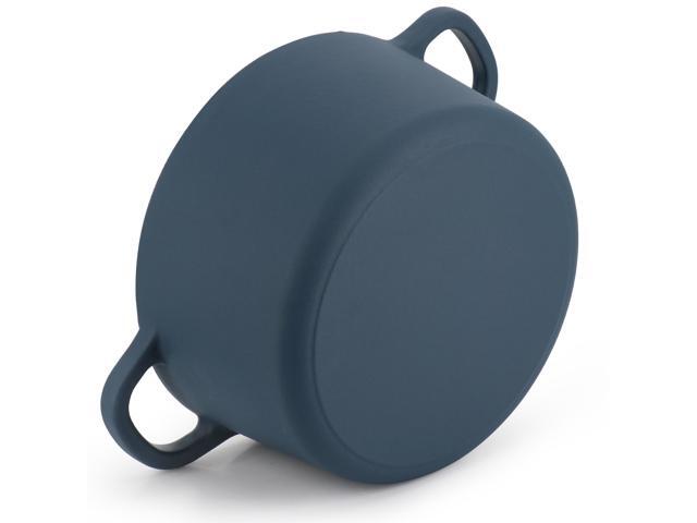 Crockpot Artisan 7 Quart Enameled Cast Iron Dutch Oven in Matte Navy Blue