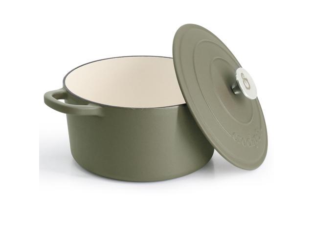 Crockpot Artisan 7 Quart Enameled Cast Iron Dutch Oven in Matte Green