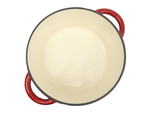 Gibson Home Addlestone 5 Quart Enameled Cast Iron Dutch Oven with Lid in Red